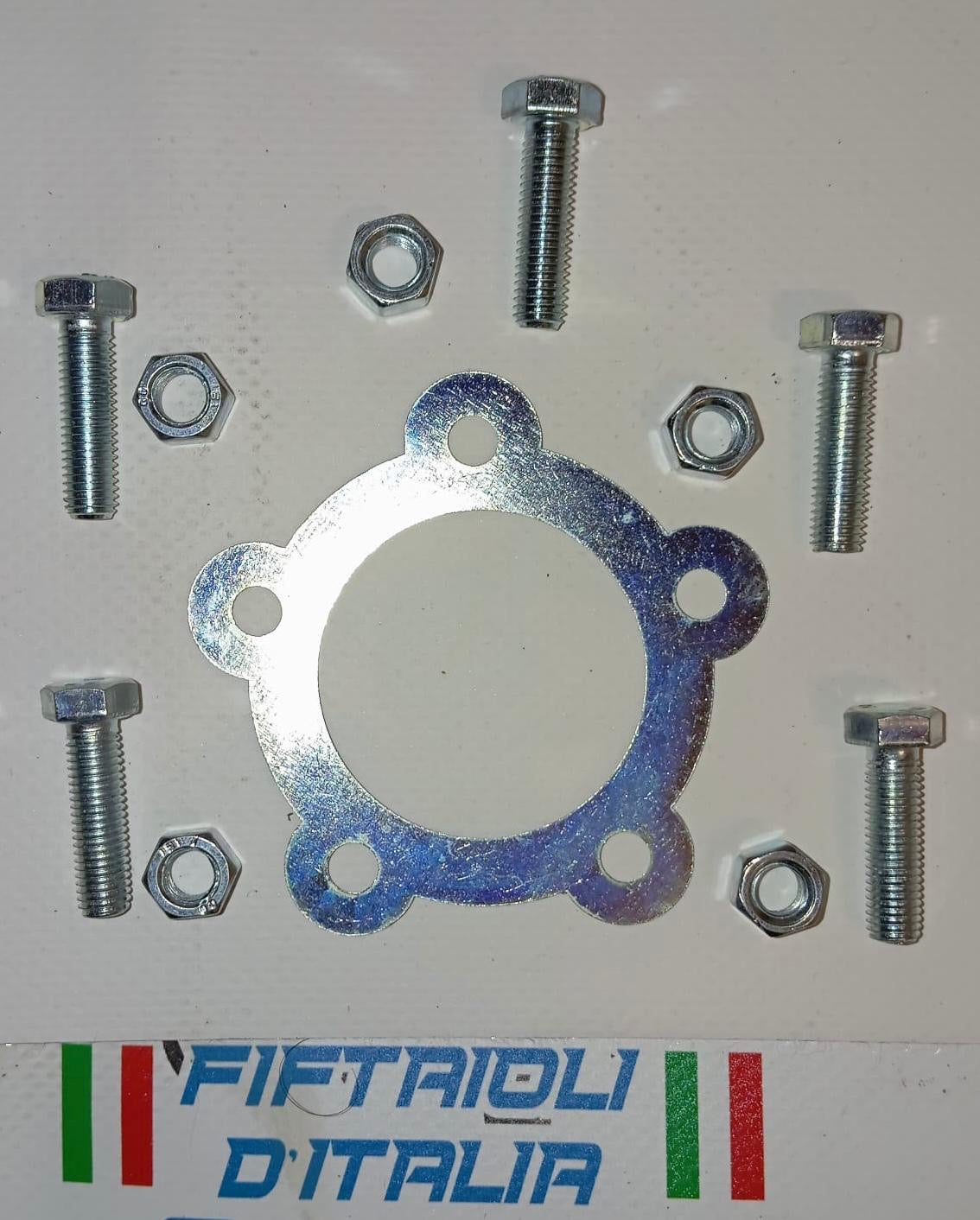 KIT FLANGIA CORONA + 5 VITI M7 COMPLETE DI DADO