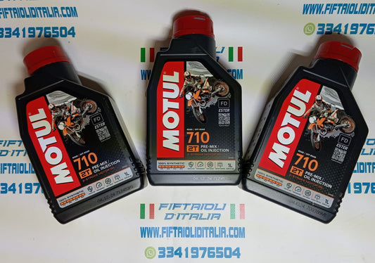 3X olio Motul 710 2T per miscela 100% SINTETICO